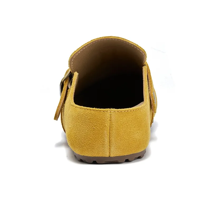 La Chapelle Abrasion Resistant Closed Toe Birkenstock Shoes Women's Yellow-4