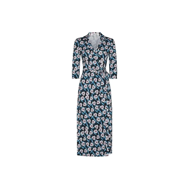 DVF Diane Von Furstenberg Long Sleeved Dress Women's Multicolor-0
