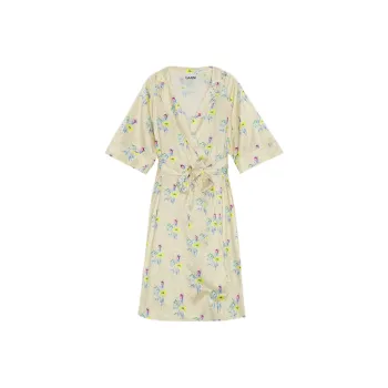 GANNI Short Sleeved Dresses Women's Ecru