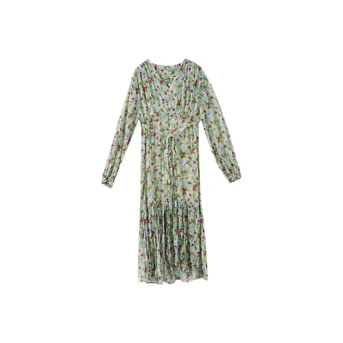 YUMOMO STAR Mid-Length Dress Blue Floral