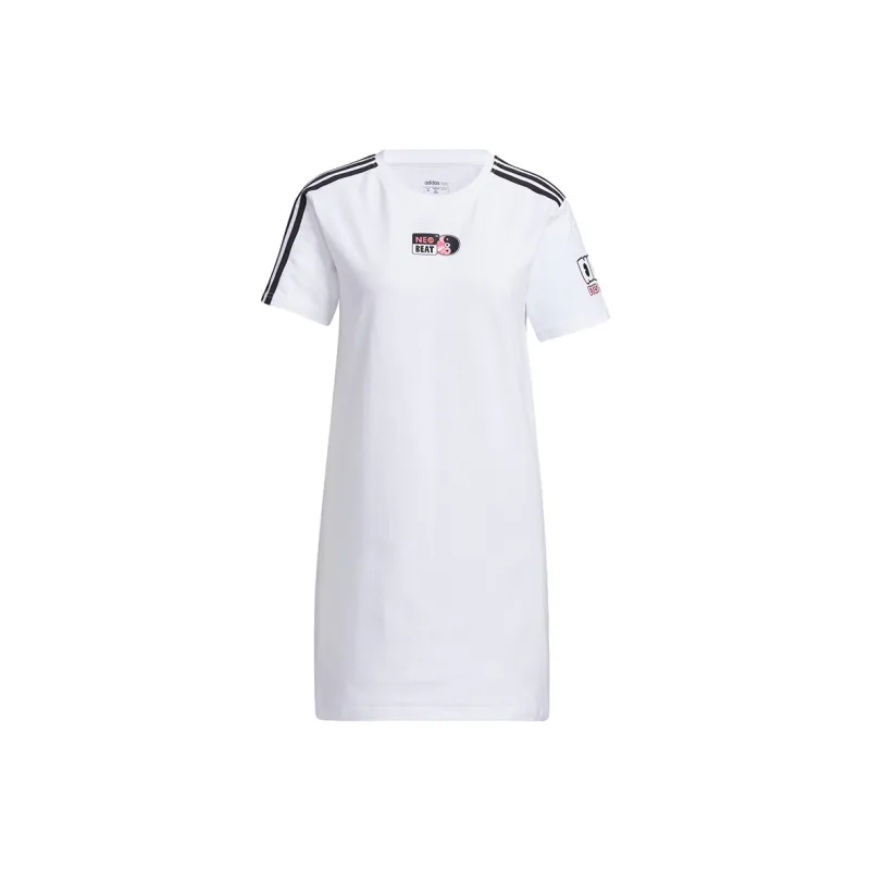Adidas Neo Short Sleeved Dresses Women's White-0