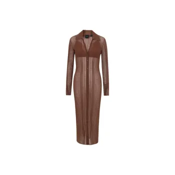 PINKO SS24 Long Sleeved Dress Women's Brown