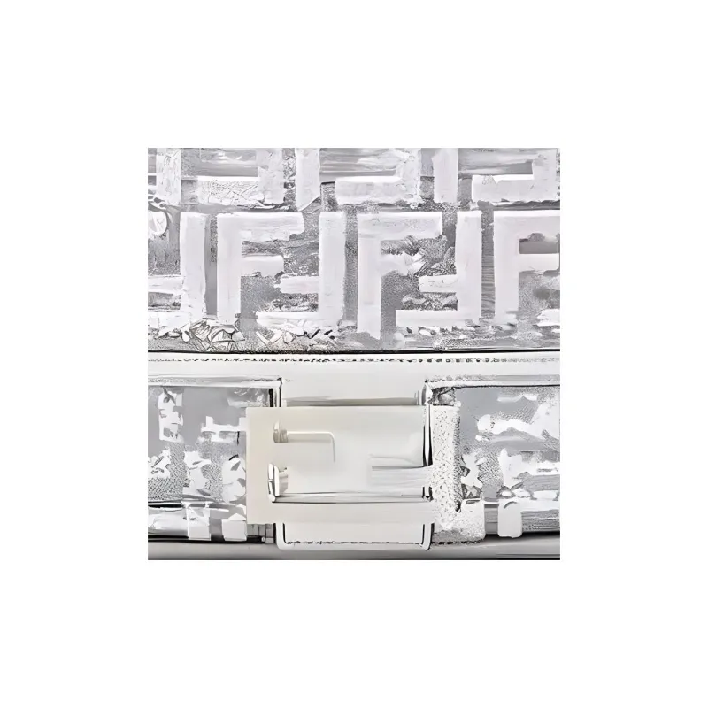 FENDI Polyester With Polyurethane Portable Crossbody Bag, Shoulder Bag Women's Silver-1