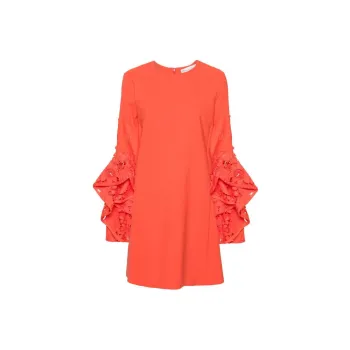 OSCAR DE LA RENTA SS24 Long-Sleeved Dresses Women's Lava Orange