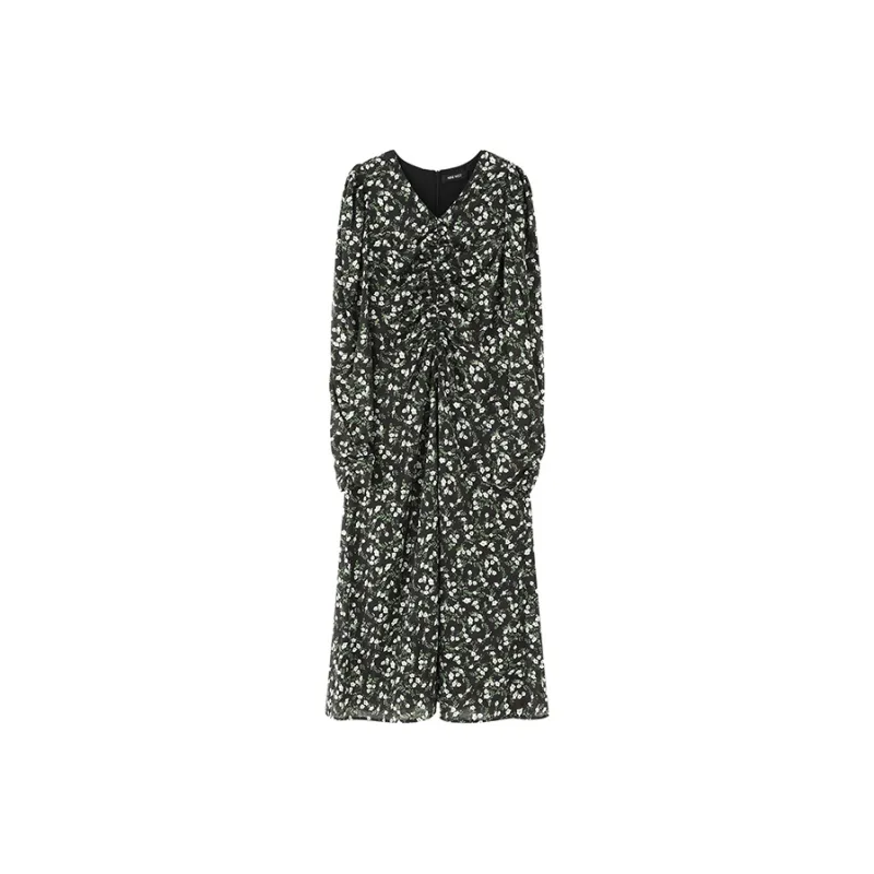 NINE WEST Long Sleeved Dresses Women's Black Green-0