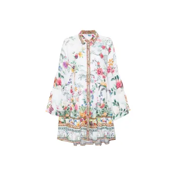 Camilla Plumes And Parterres print Mini Dress