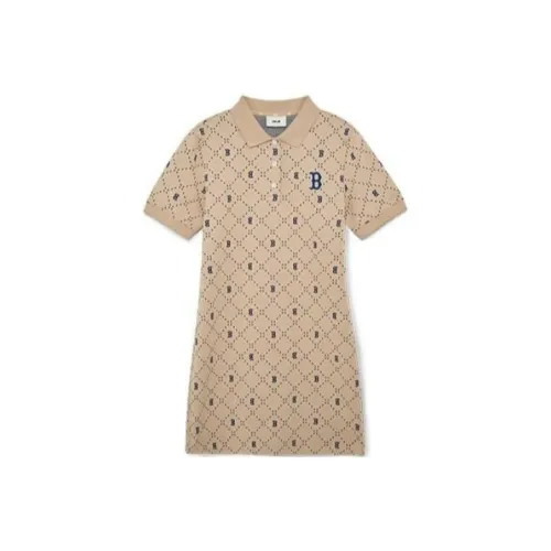 MLB Short Sleeved Dresses Women's Light Sandy Brown