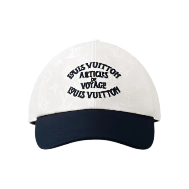 LOUIS VUITTON Cotton, Viscose, Bead Baseball Caps Men's White-1