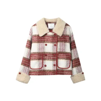 MISHOW Puffer Jacket Women's Vintage Red Plaid