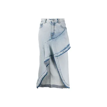 OFF-WHITE SS21 Denim Long Skirts Women's Blue