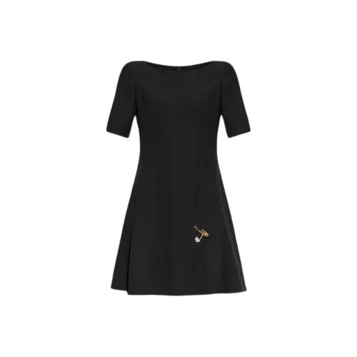 VERSACE Safety Pin Detailed Half Sleeved Dress