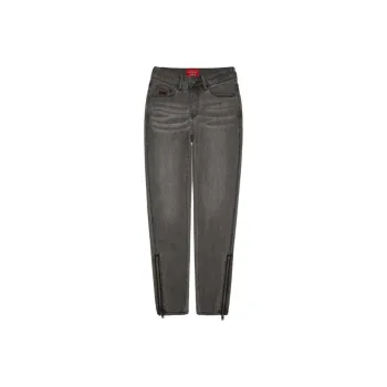 GUESS YUEQI QI Co branded Model Jeans Women's Smoke Gray