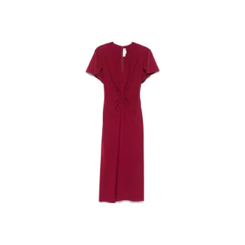 Victoria Beckham Long Sleeve Tie Front Gown
