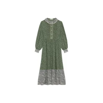 CELINE FW21 Long Sleeved Dress Women's Green