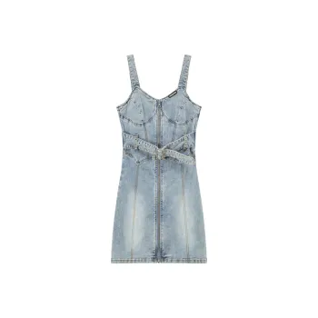 CHUU Sleeveless Dresses Women's Denim Blue