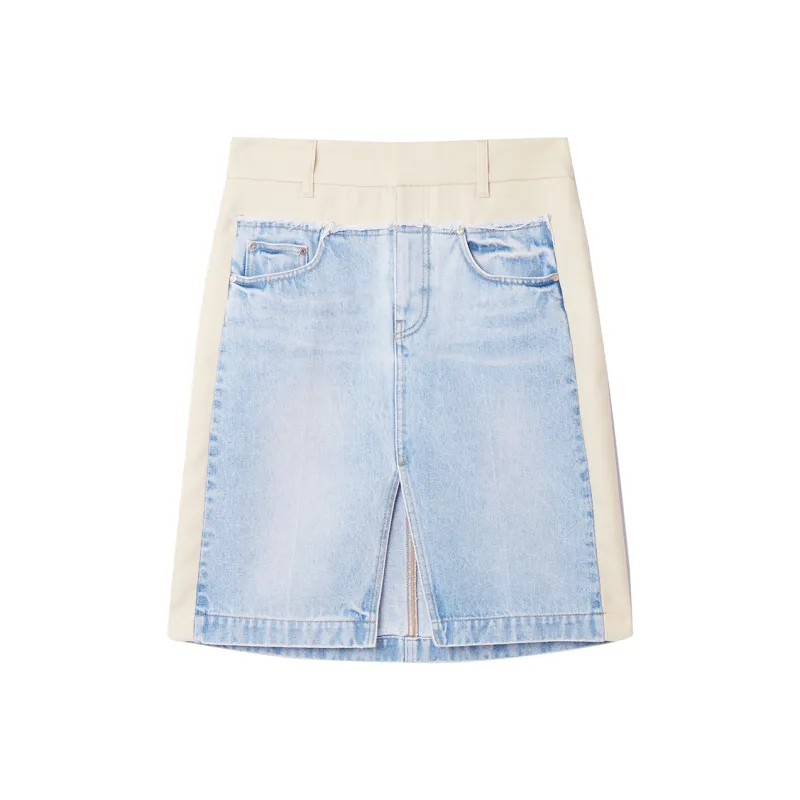 Stella McCartney High Waist Panelled Denim Skirt-0