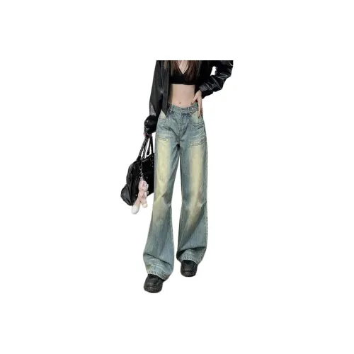 YOSICIL Jeans Unisex Vintage Blue Blue