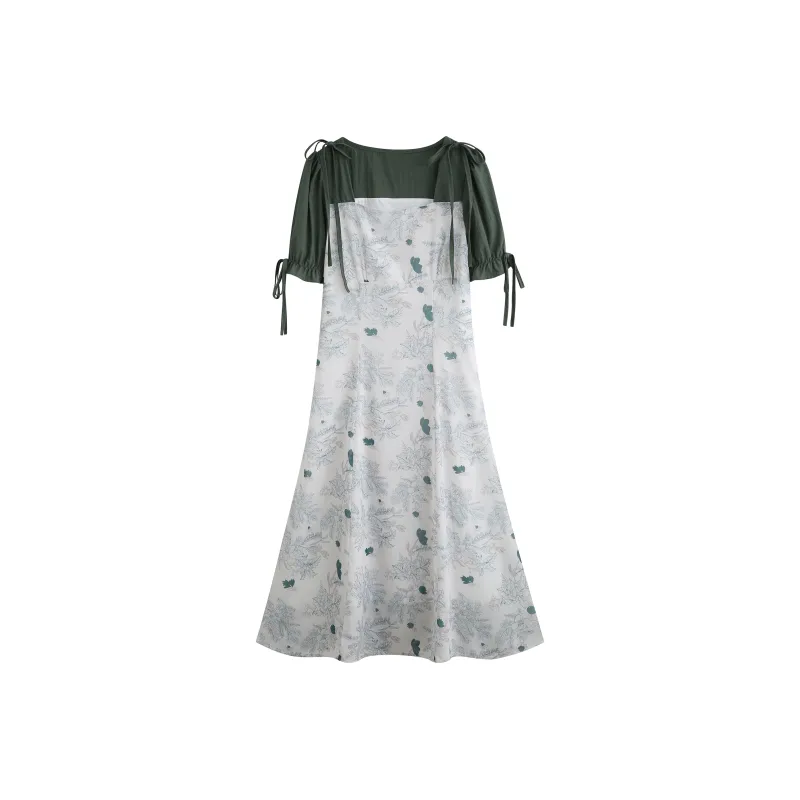 LSVE Short Sleeved Dresses Women's Green-0