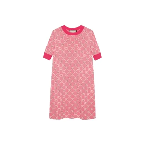 GUCCI Short Sleeved Dress Women's Pink