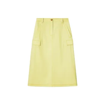 PSALTER Denim Long Skirt Women's Lime Yellow