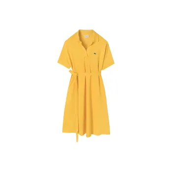 LACOSTE Short Sleeved Dresses Women's Yellow