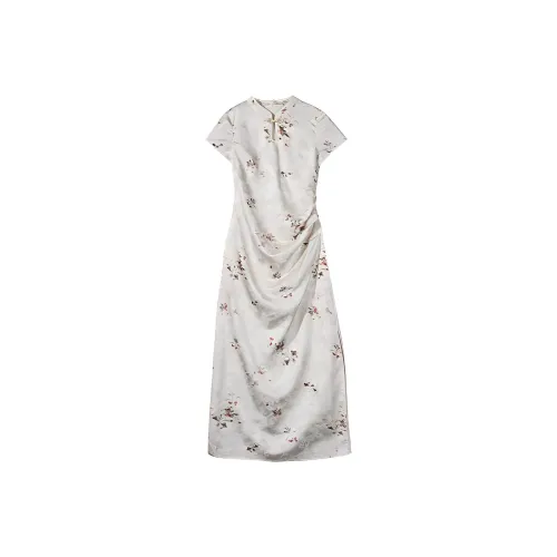 The Plums Are Cooked Short-Sleeved Dresses Women's Light Cloud Beige