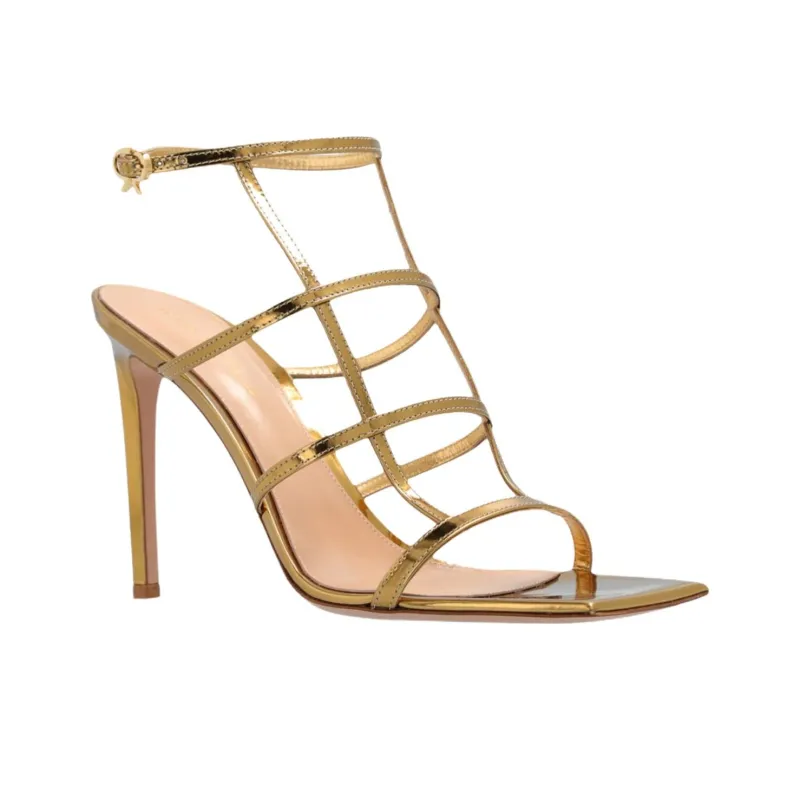 GIANVITO ROSSI Mondry Roman Sandals 11cm Women's Gold-2
