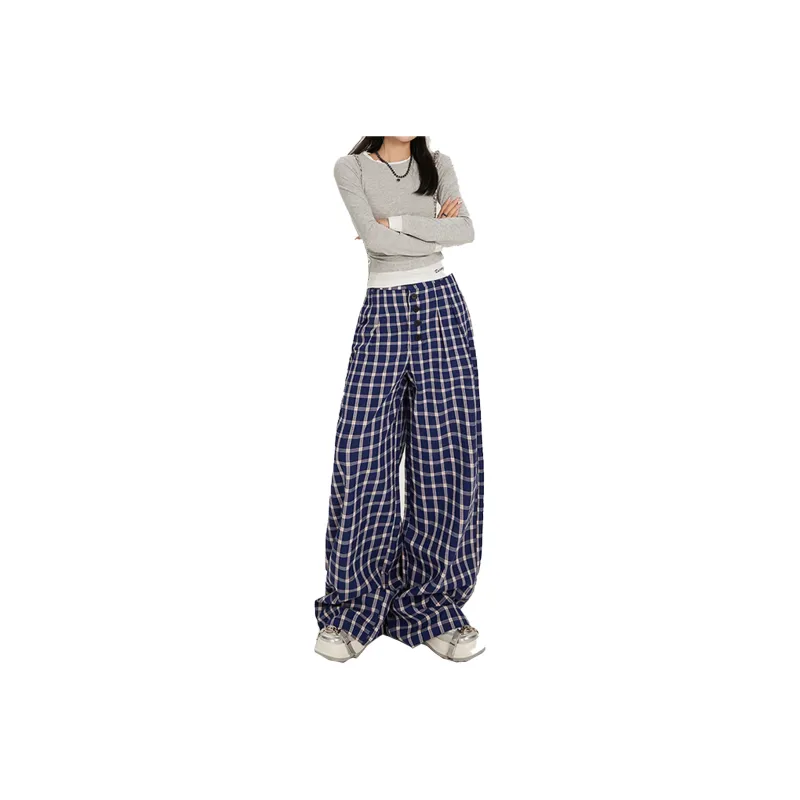 BENGEN Casual Pants Women's Blue-6