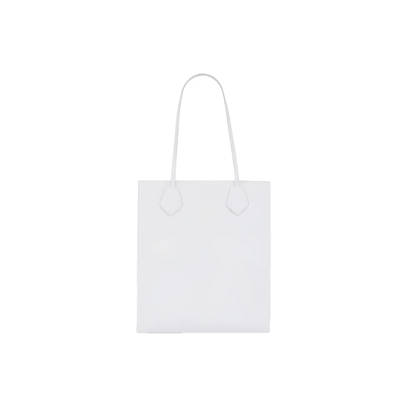 LANCEL Smooth Cow Leather Tote Bag Shopping Bag Shoulder Bag Handbag Women's White-2