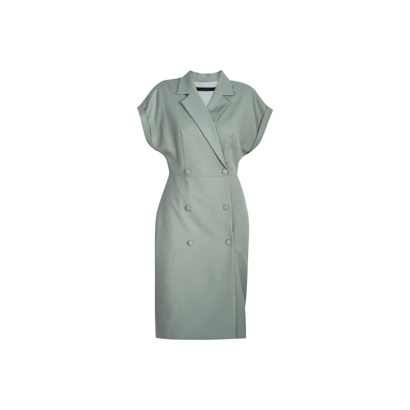 ROEYSHOUSE Short Sleeved Dress Women's Pea Green-0