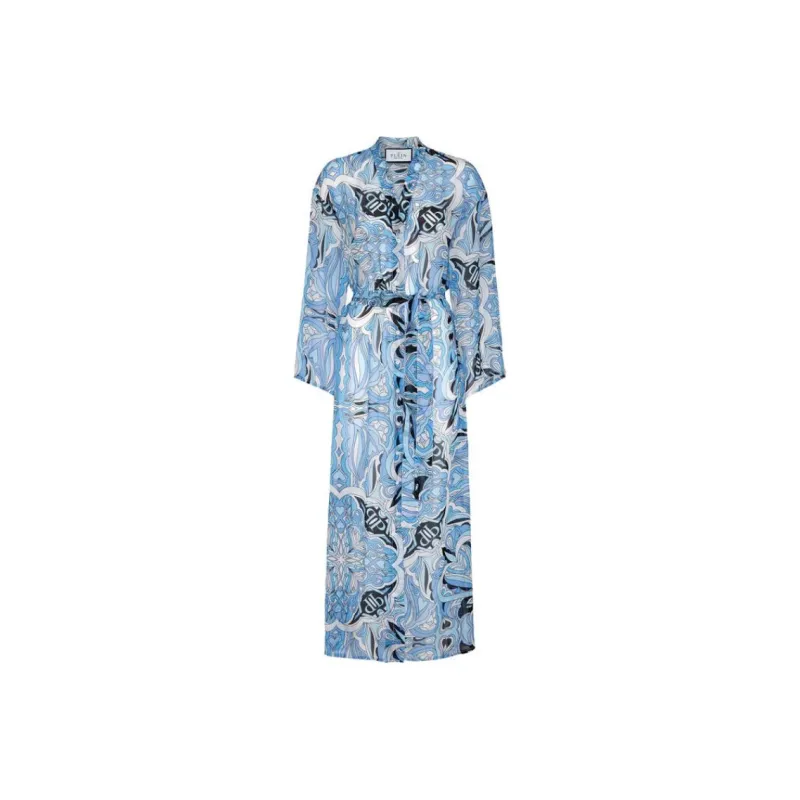 PHILIPP PLEIN Graphic print Silk Kaftan Dress-0