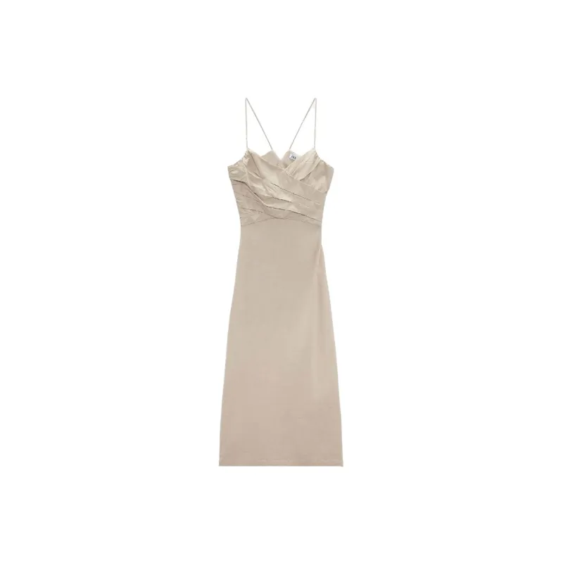 ZARA Slip Dresses Women's Sand-0
