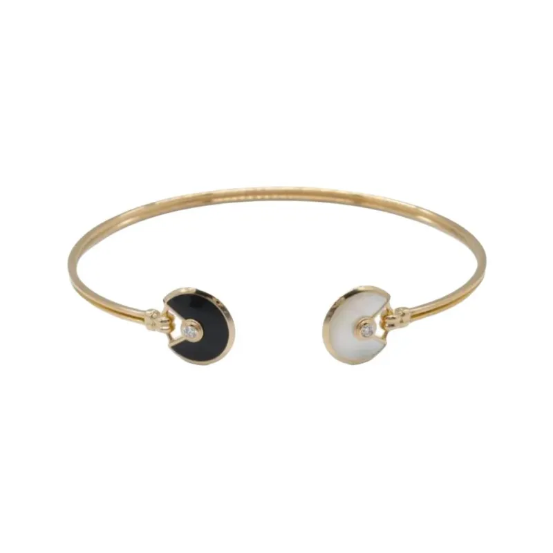 Cartier 2010s 18K Rose Gold Amulet Onyx And Diamond Bracelet-0