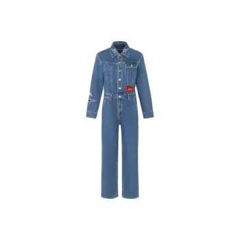 Lee x GUGONGGONGTINGWENHUA LIANMINGKUAN Jumpsuit Women's Blue