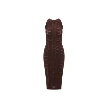 BALMAIN SS23 Sleeveless Dress Women's Brown