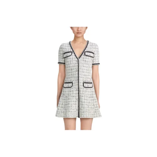 Self portrait Short Sleeved Dresses Women's White Mixed Color