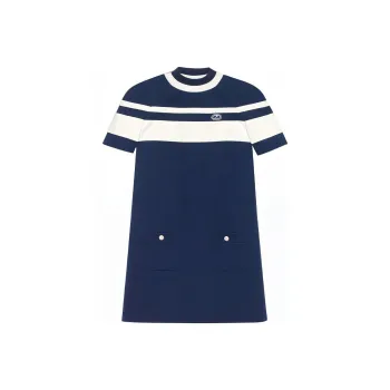 GUCCI Short Sleeved Dress Women's Blue