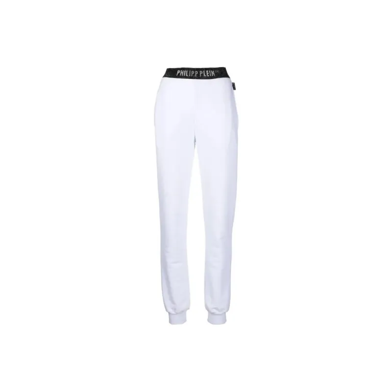 PHILIPP PLEIN SS23 Knitted Sweatpants Women's White-0