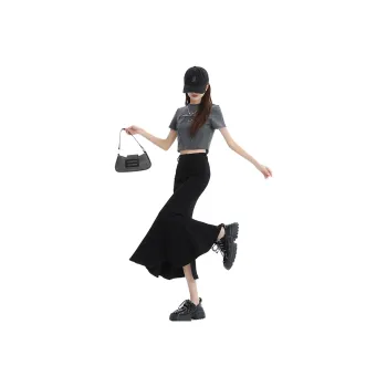 Concubine Zhu Denim Long Skirt Women's Black
