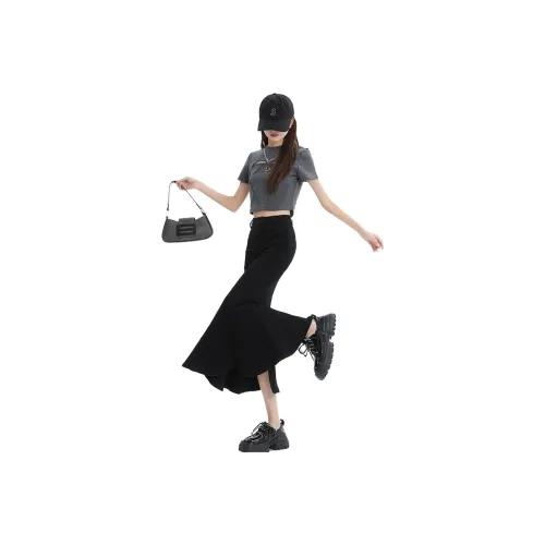 Concubine Zhu Denim Long Skirt Women's Black