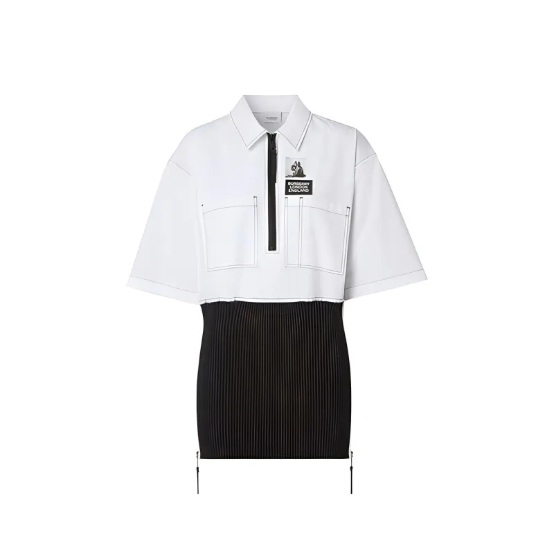 Burberry Short Sleeved Dress Women's Black White-0