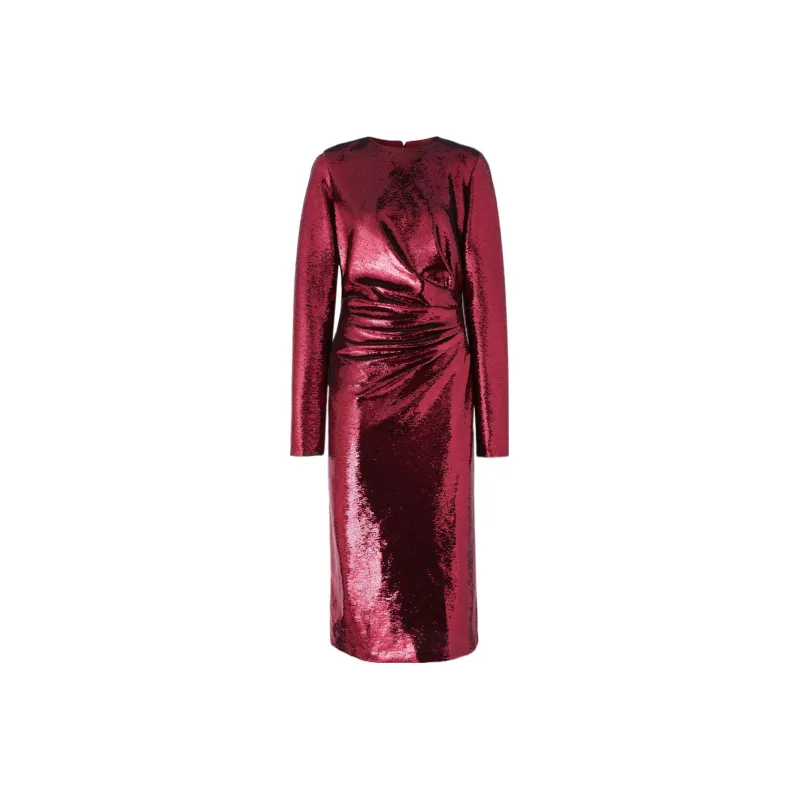Burberry Aurora Gathered-detail Sequin Midi Dress-0