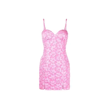 Rotate Sweetheart-neck Jacquard Minidress