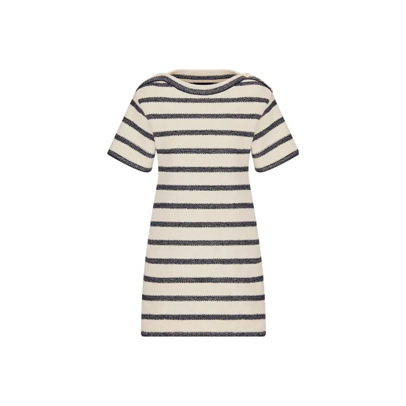 DIOR Short Sleeved Dresses Women's Beige-0