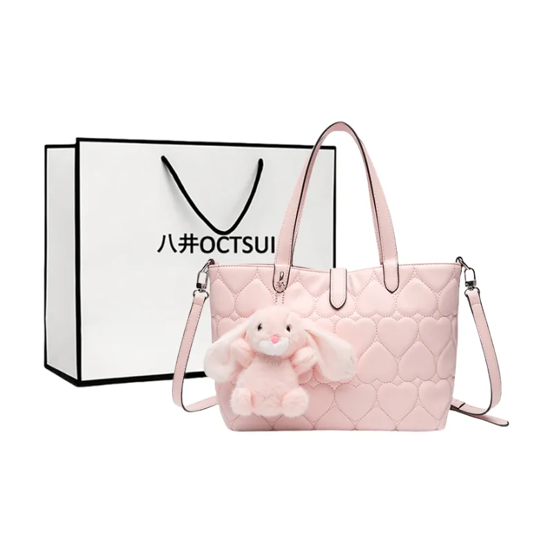 OCTSUI PU Handbag Women's Pink/White-0