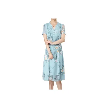Mapping Short Sleeved Dresses Women's Blue