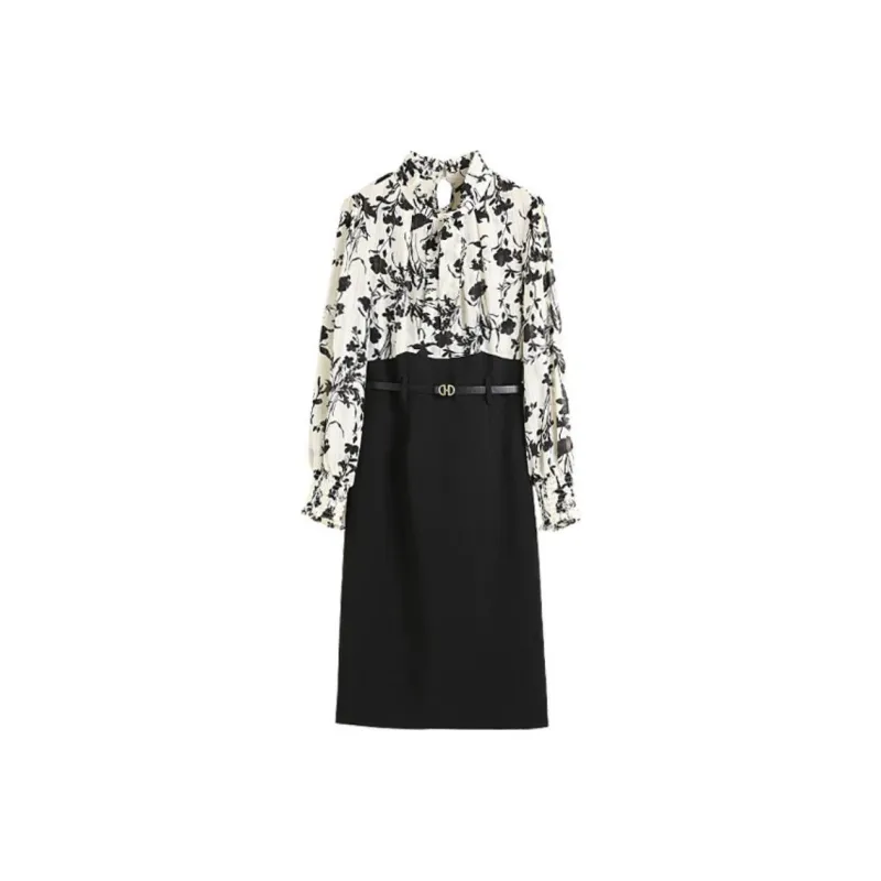Hang Yi Court Long Sleeved Dress Women's Multicolor-0