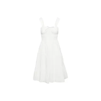 ARITZIA Sunday Best Martine Poplin Midi Dress Slip Dresses Women's White/White
