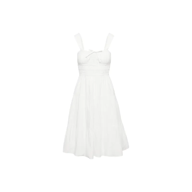 ARITZIA Sunday Best Martine Poplin Midi Dress Slip Dresses Women's White/White-0