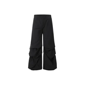 Vine Color Casual Pants Unisex Black